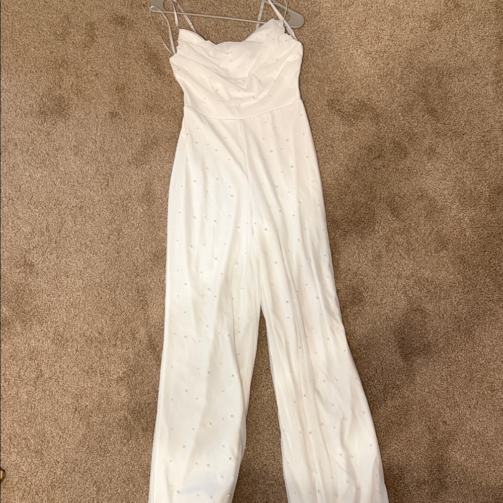 Windsor White Embellished Jumpsuit